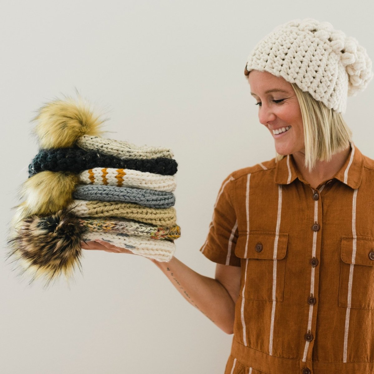 Women's Slouch Hat | Cream Slouchy Beanie