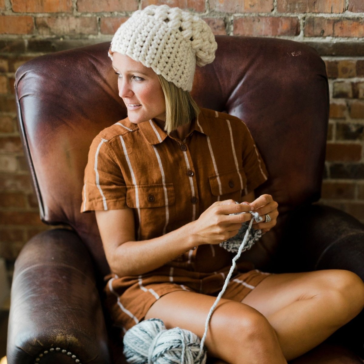 Women's Slouch Hat | Cream Slouchy Beanie