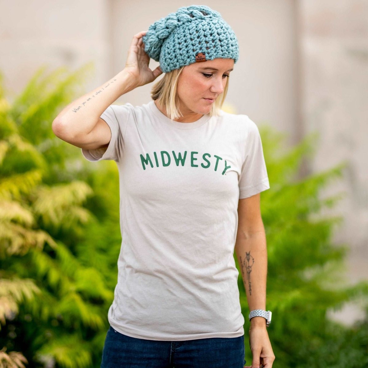 Women's Slouch Hat | Succulent Blue Slouchy Beanie