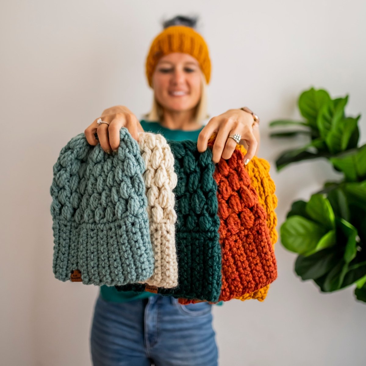 Women's Slouch Hat | Succulent Blue Slouchy Beanie