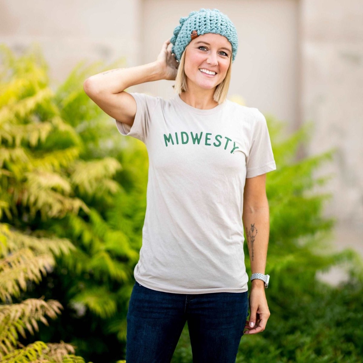 Women's Slouch Hat | Succulent Blue Slouchy Beanie